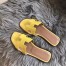 Hermes Oran Sandals In Yellow Shiny Niloticus Crocodile