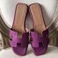 Hermes Oran Sandals In Cyclamen Epsom Leather
