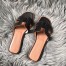 Hermes Oran Perforated Sandals In Black Swift Leather