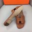 Hermes Oran Sandals In Gold Swift Leather