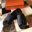 Hermes Izmir Sandals In Black Clemence Leather