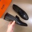 Hermes Men's Paris Loafers In Black Calfskin