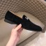 Hermes Men's Tenor Loafers In Black Suede Leather