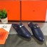 Hermes Oz Mule In Dark Blue Leather