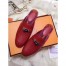 Hermes Oz Mule In Red Calfskin Leather