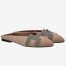 Hermes Khaki Crystal Roxane Mule