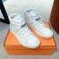 Hermes Men's Daydream High-top Sneakers in White Leather