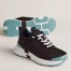 Hermes Heros Sneakers in Black Knit and Black Suede 