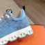Hermes Men's Impulse Sneakers in Blue Fabric and Leather
