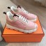 Hermes Women's Impulse Sneakers in Pink Fabric and Leather