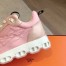 Hermes Women's Impulse Sneakers in Pink Fabric and Leather