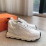 Hermes Men's Impulse Sneakers in White Fabric and Leather