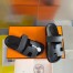 Hermes Men's Chypre Sandals in Black Calfskin 