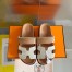 Hermes Men's Chypre Sandals In Canvas with Brown Leather 