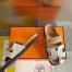 Hermes Men's Chypre Sandals In Canvas with Brown Leather 