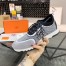 Hermes Grey Addict Sneakers In Bicolor Knit
