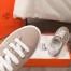 Hermes Avantage Sneakers In Beige/White Calfskin