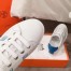Hermes Avantage Sneakers In White/Mykonos Calfskin
