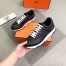 Hermes Trail Sneakers In Noir Calfskin Leather