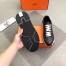 Hermes Trail Sneakers In Noir Calfskin Leather