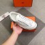 Hermes Trail Sneakers In White Calfskin