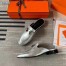 Hermes Trocadero Mule In Silver Nappa Leather