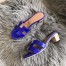 Hermes Oasis Sandals In Blue Matte Niloticus Crocodile