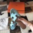 Hermes Oasis Sandals In Blue Atoll Epsom Leather