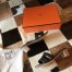 Hermes Oasis Sandals In Black Epsom Leather