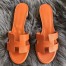 Hermes Orange Epsom Oasis Sandals