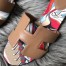 Hermes Camel Swift Oasis Sandals with Fantaisie Botanique Printed