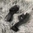 Hermes Oasis Sandals In Black Suede with Rhinestone