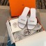 Hermes View Sandals In White Calfskin leather