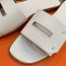 Hermes View Sandals In White Calfskin leather