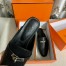 Hermes Women's Oz Mules in Black Leather