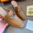 Hermes Blossom Mules In Brown Goatskin