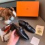Hermes Blossom Mules In Black Goatskin
