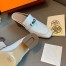 Hermes Blossom Mules In White Goatskin
