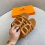 Hermes Camelia Sandals In Brown Calfskin