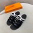 Hermes Camelia Sandals In Black/White Calfskin
