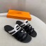 Hermes Camelia Sandals In Black/White Calfskin