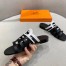 Hermes Camelia Sandals In Black/White Calfskin