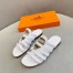Hermes Camelia Sandals In White Calfskin