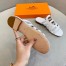 Hermes Camelia Sandals In White Calfskin