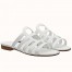 Hermes Camelia Sandals In White Calfskin