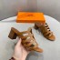 Hermes Celena Sandals 5MM In Brown Calfskin