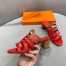 Hermes Celena Sandals 5MM In Red/Brown Calfskin