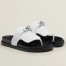 Hermes Empire Sandals in White Calfskin 