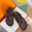 Hermes Inboard Sandals in Burgundy Leather and Ribbon