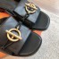 Hermes Women's Isle Sandals in Black Leather